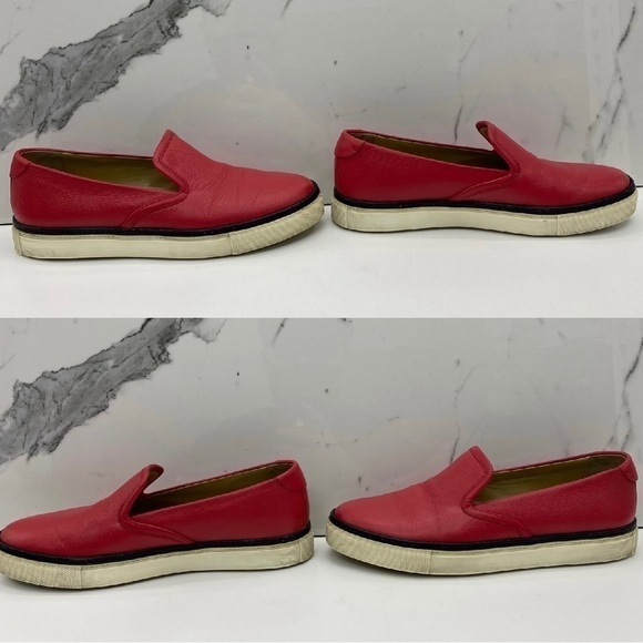 HERMES Kick Slip-On Sneakers Epsom Rouge 38.5 main image 11